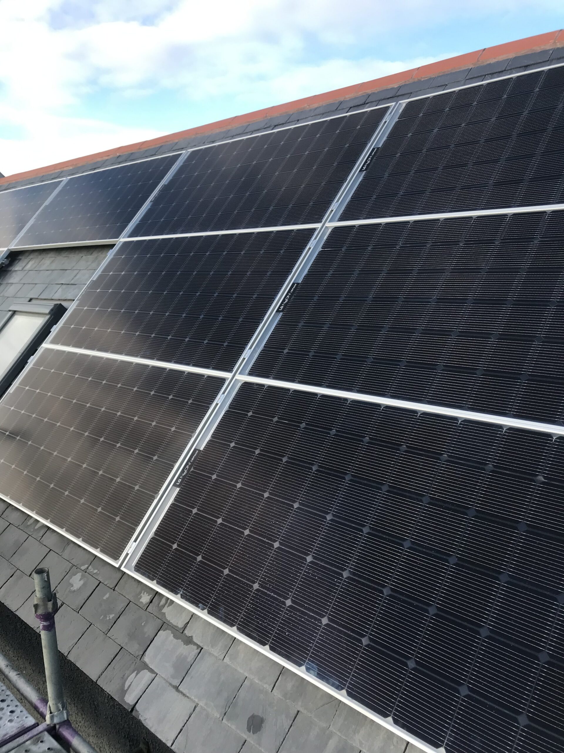 Solar panels on the roof of a house