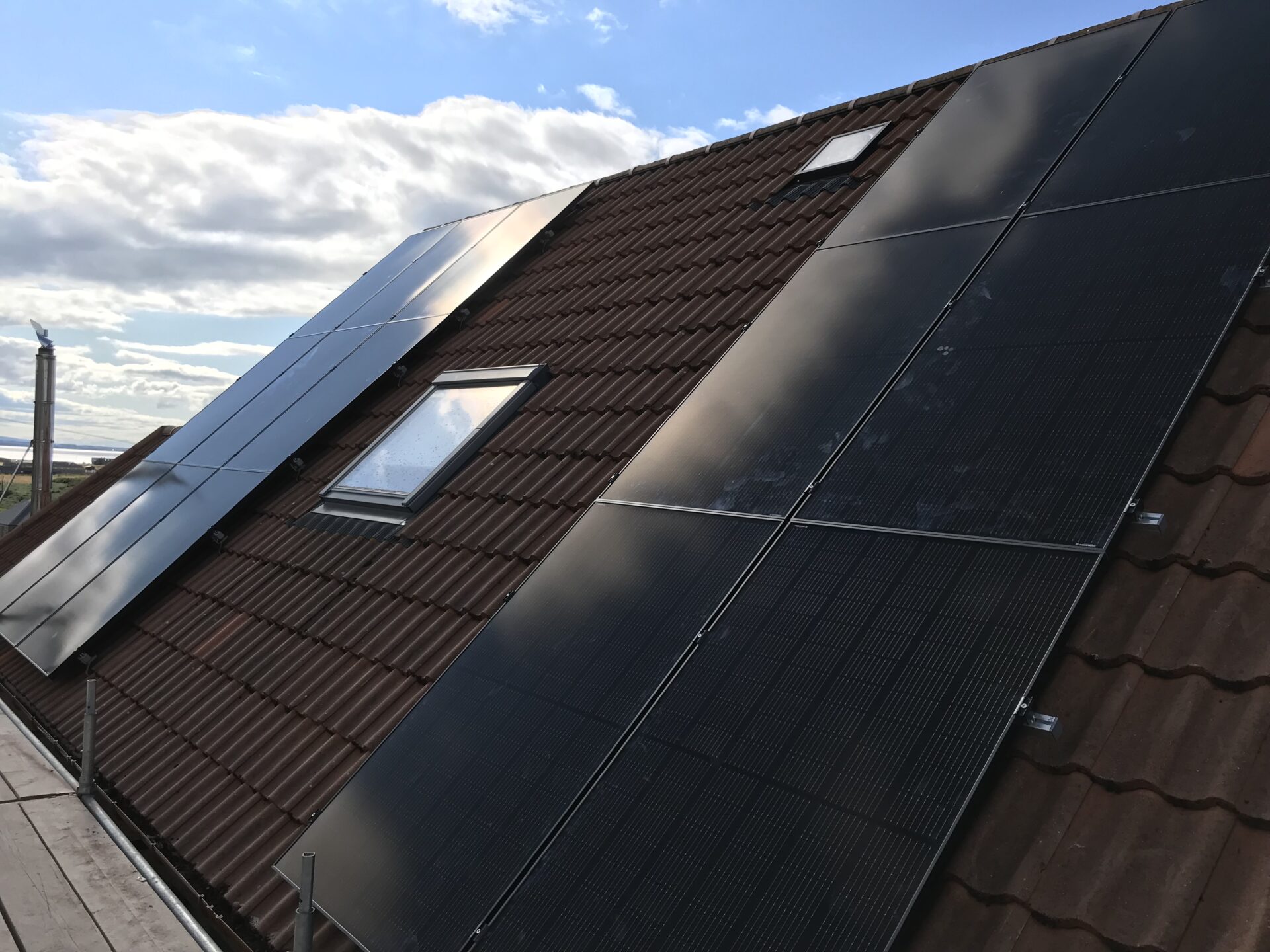 Solar panels on the roof of a house