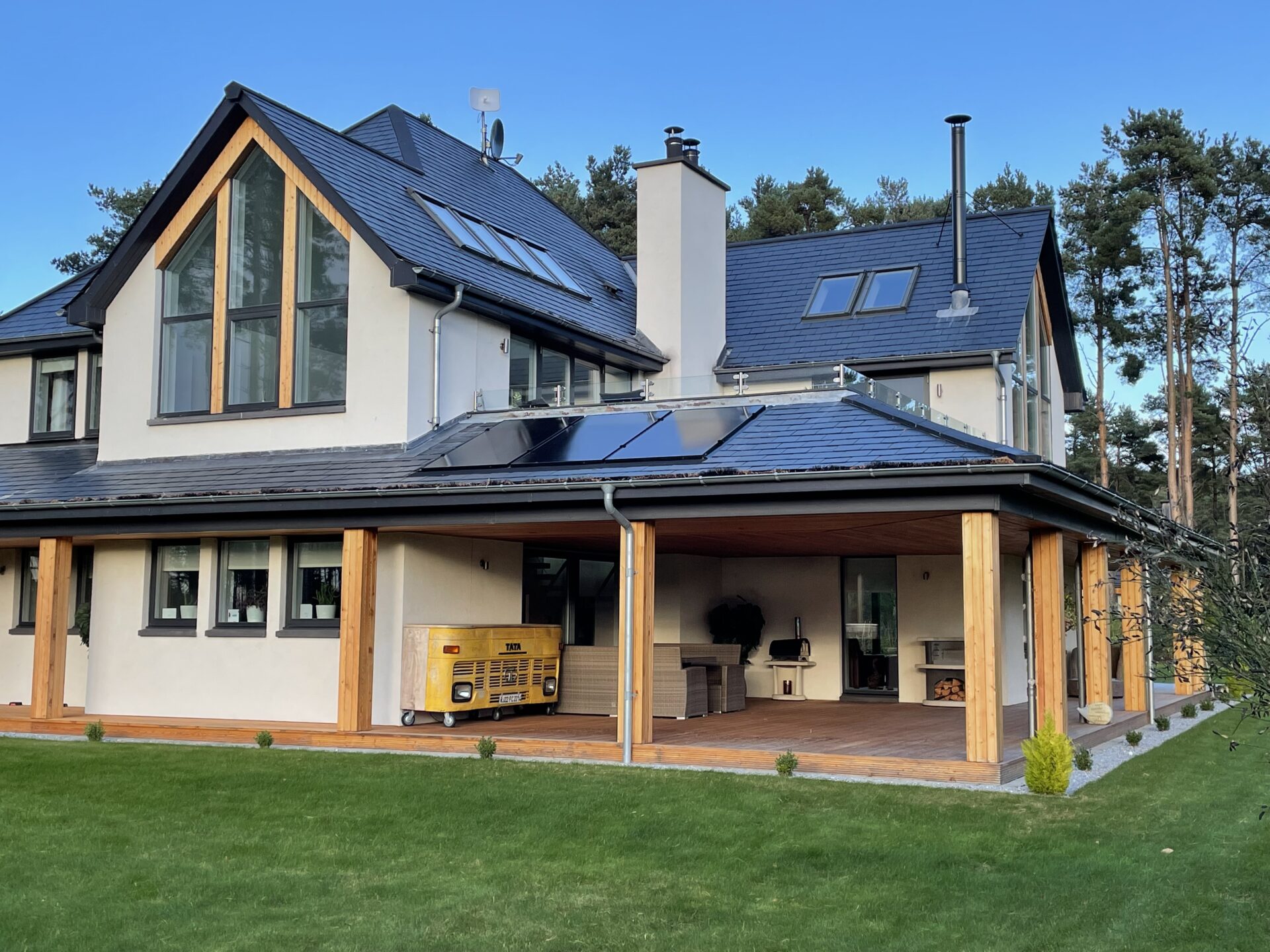 Solar panels on the roof of a house